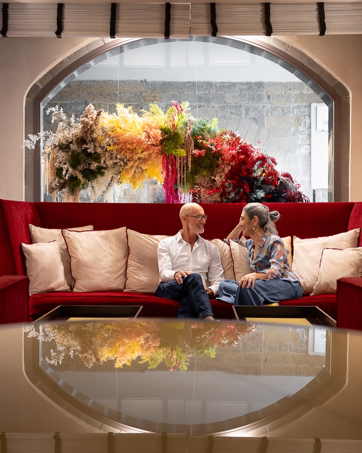 Valeria Sechi, Italian grey hair model, for Hotel degli Orafi - Florence
