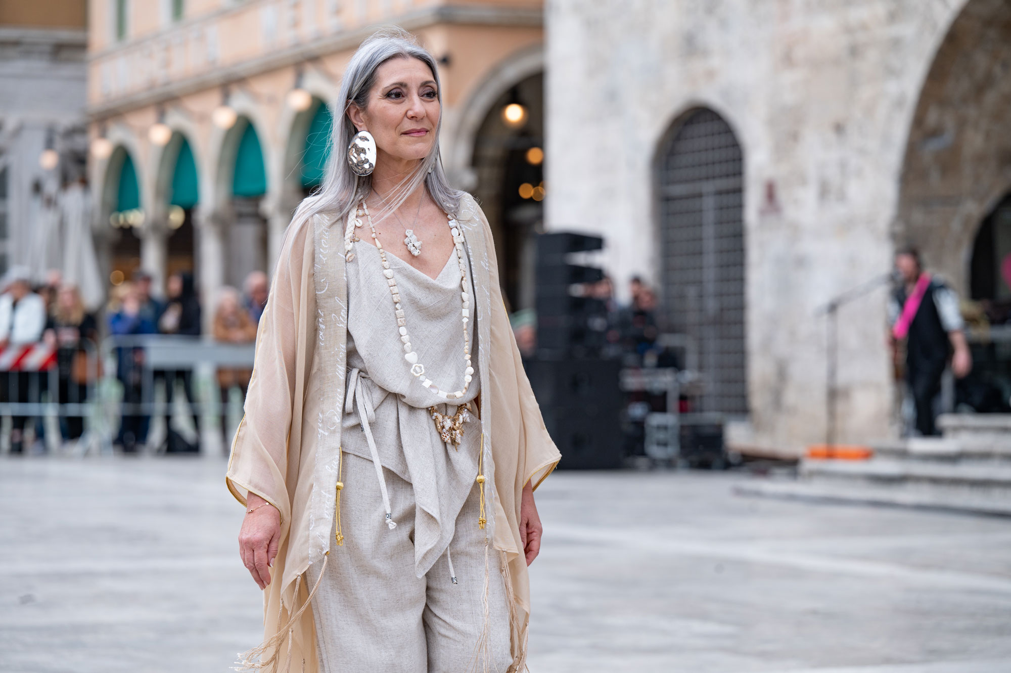 Valeria Sechi walking the Marta Jane Alesiani runway
