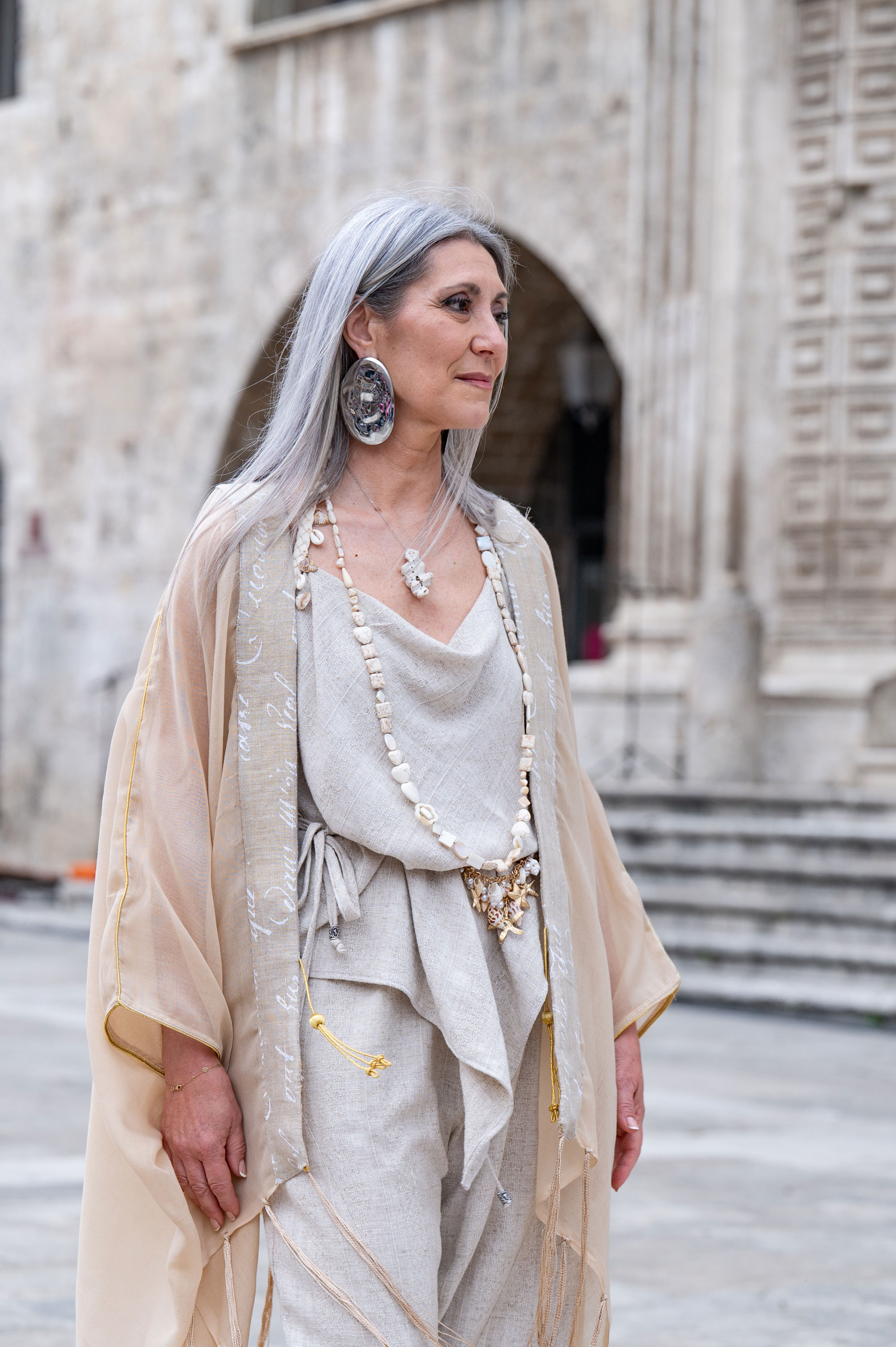 Valeria Sechi walking the Marta Jane Alesiani runway