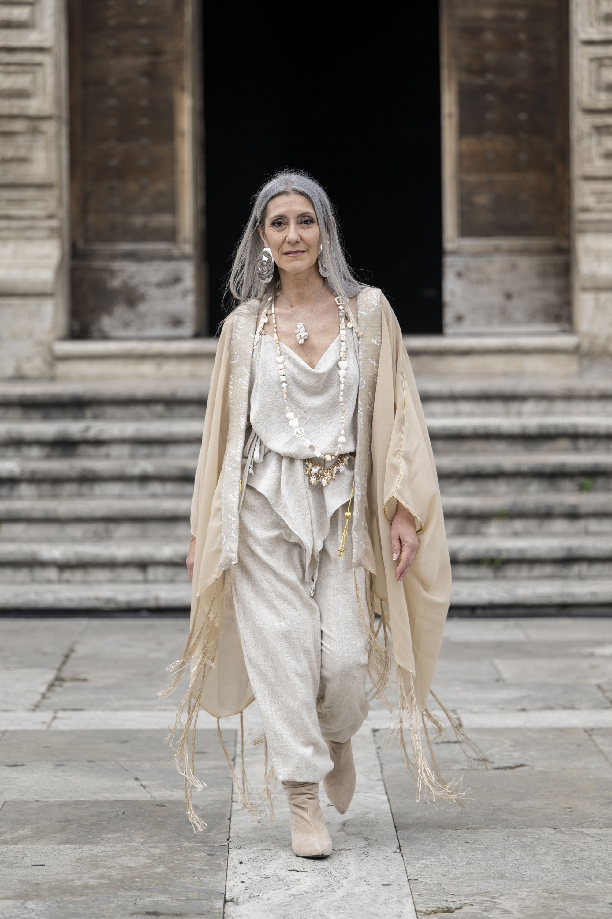 Valeria Sechi walking the Marta Jane Alesiani runway