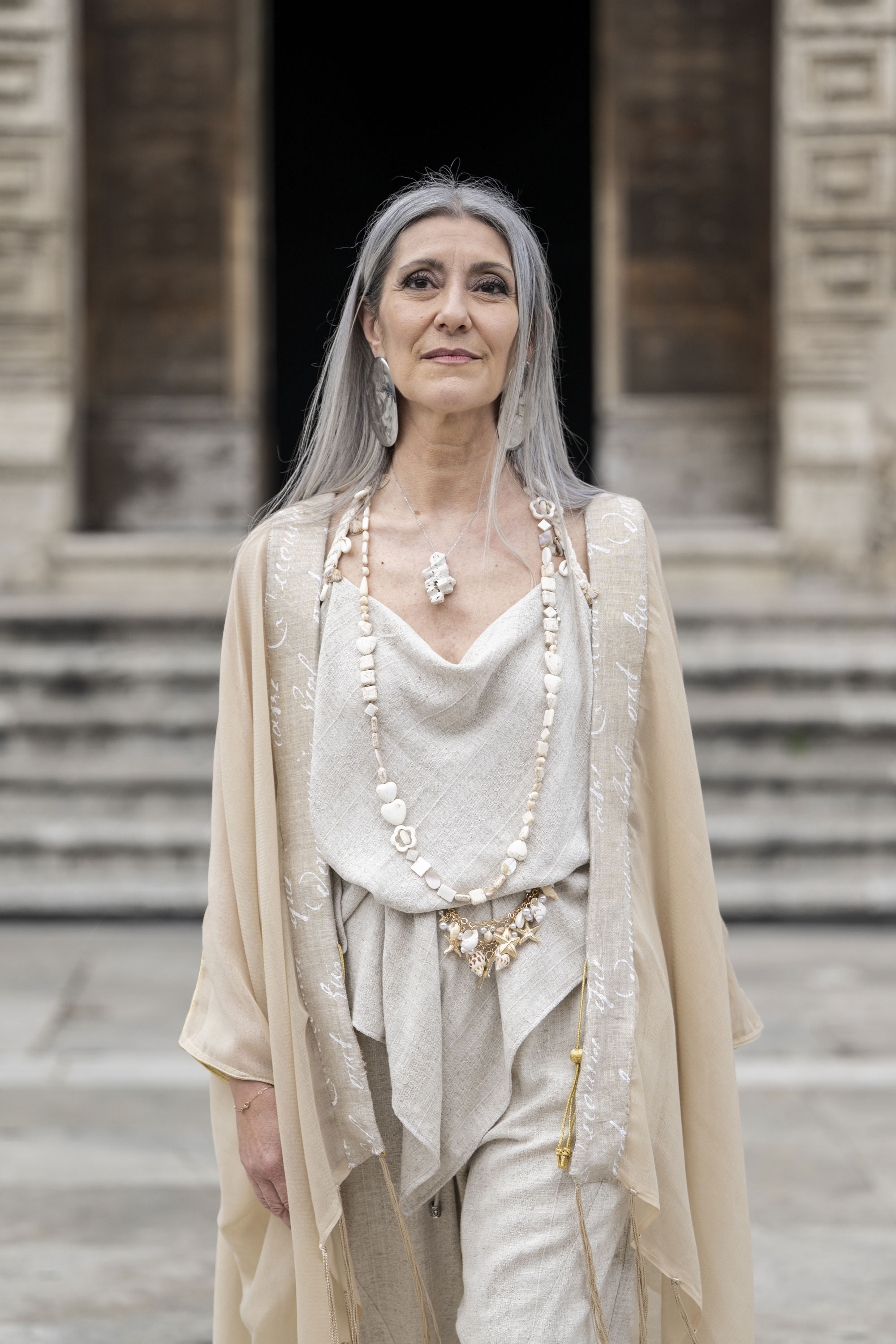 Valeria Sechi walking the Marta Jane Alesiani runway