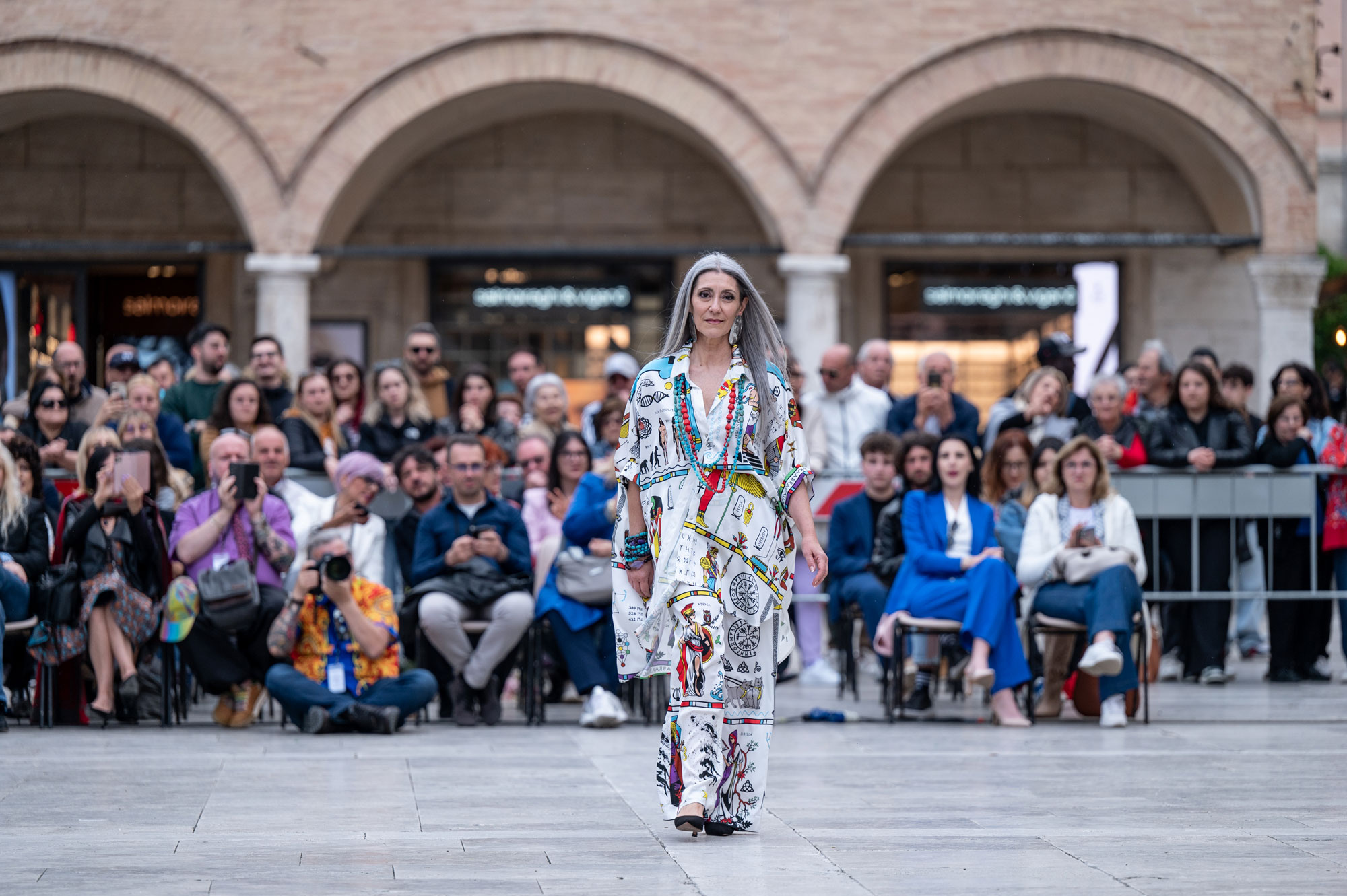 Valeria Sechi walking the Marta Jane Alesiani runway