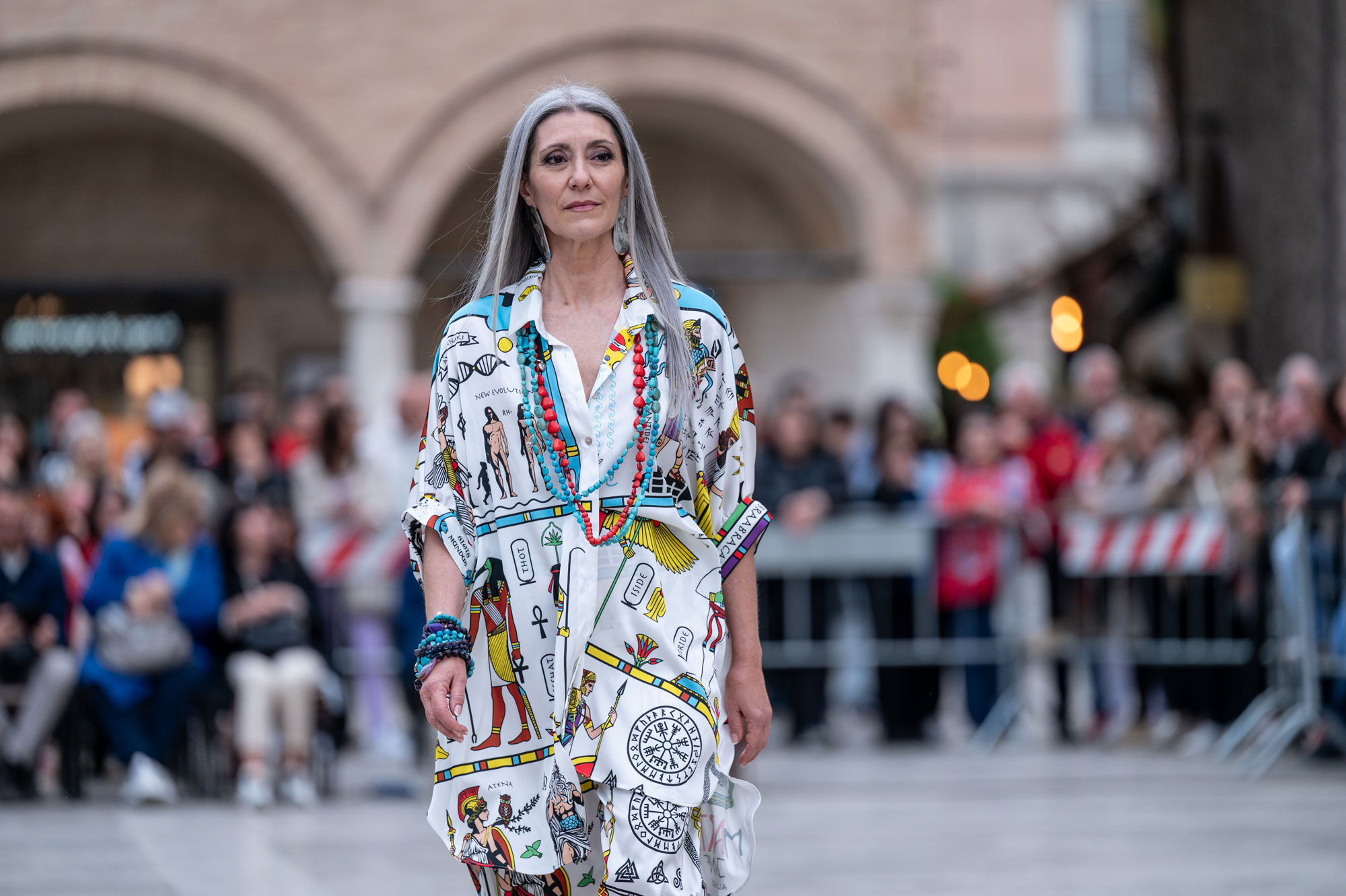 Valeria Sechi walking the Marta Jane Alesiani runway
