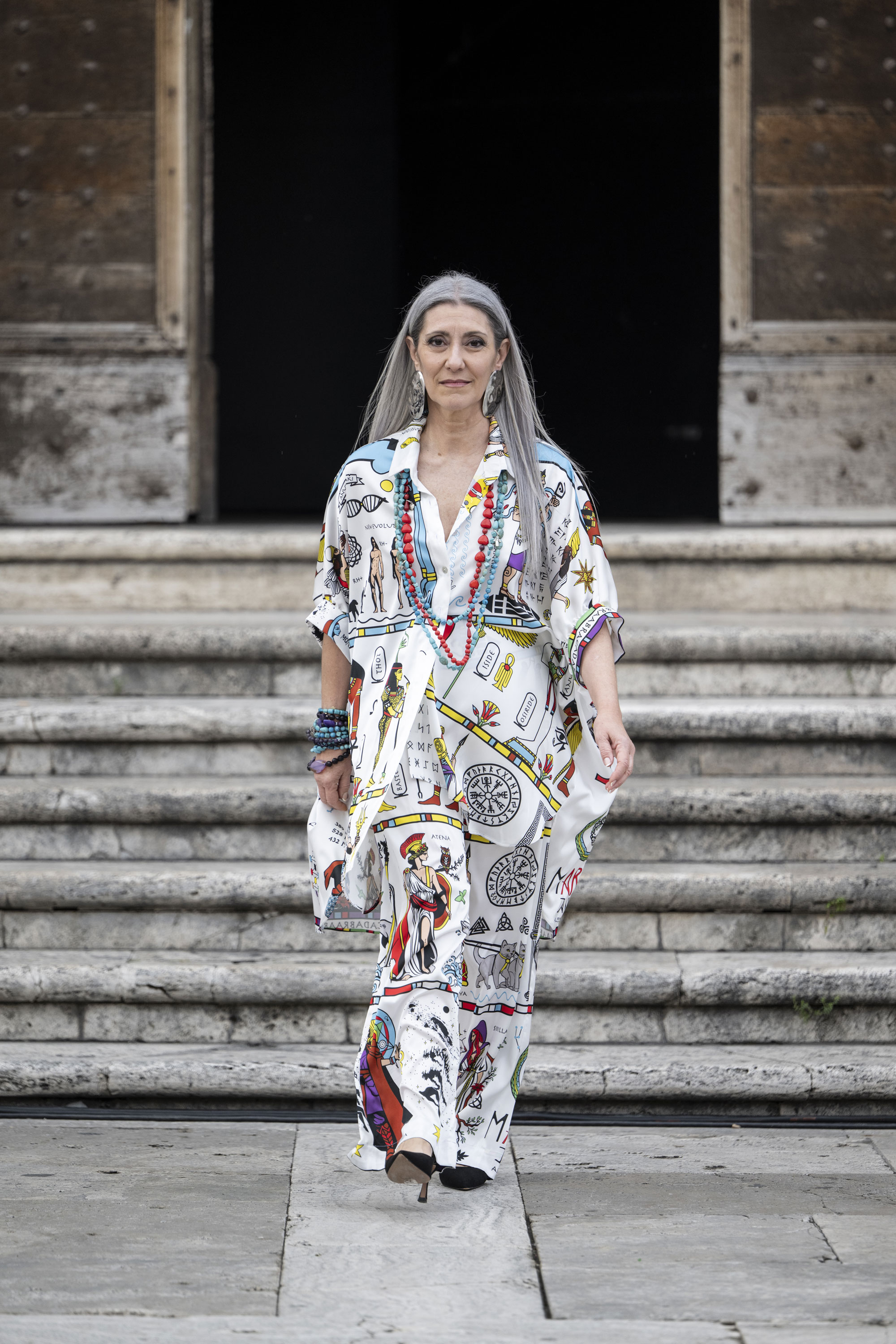 Valeria Sechi walking the Marta Jane Alesiani runway
