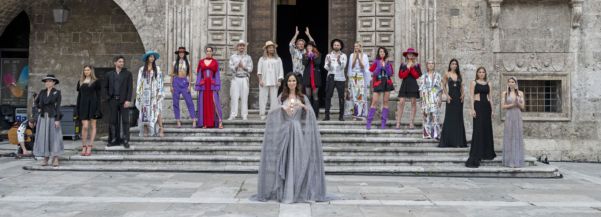 Valeria Sechi walking the Marta Jane Alesiani runway