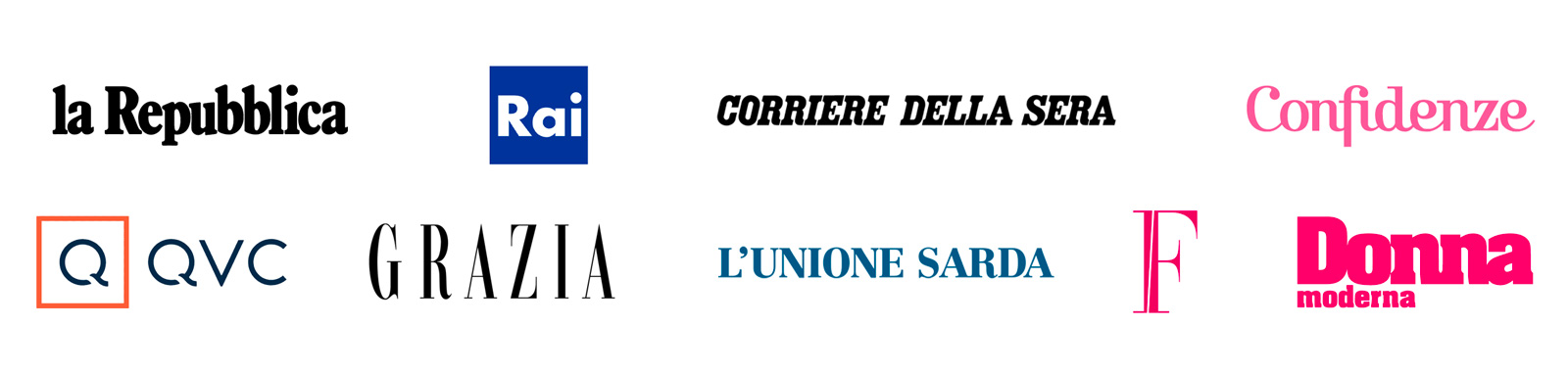 I loghi delle principali testate giornalistiche di stampa e tv
