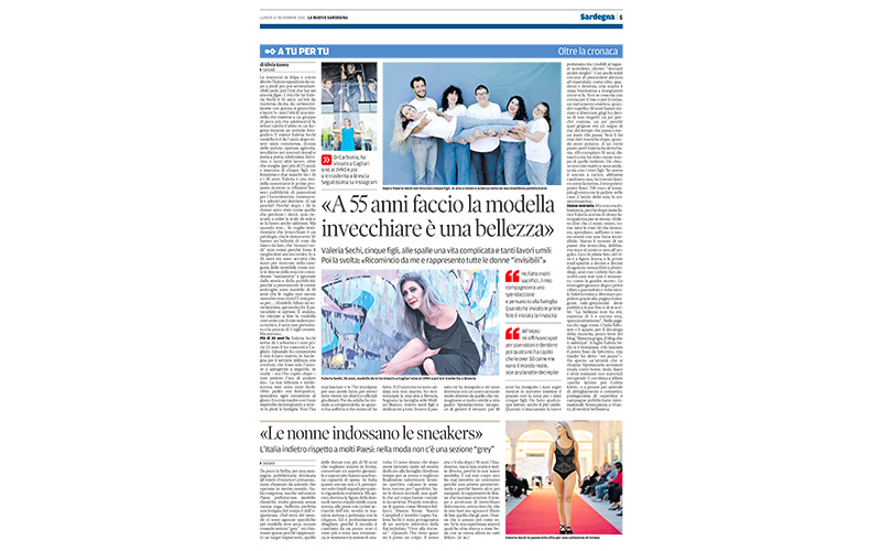 L'articolo de La Nuova Sardegna del 22 Novembre 2021 su Valeria Sechi