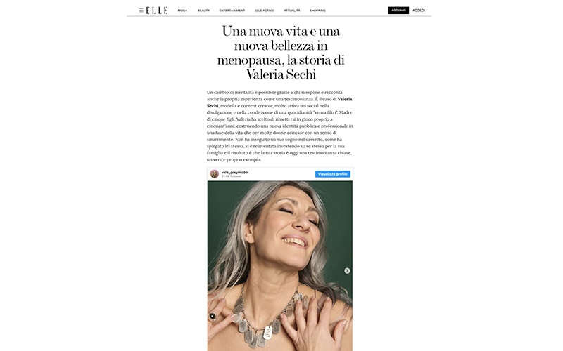 Il racconto di Valeria Sechi nell'articolo sulla menopausa di Elle