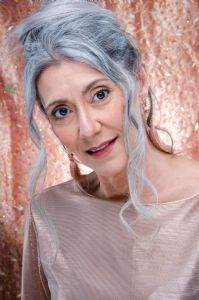 Beauty portrait of Italian grey hair model Valeria Sechi