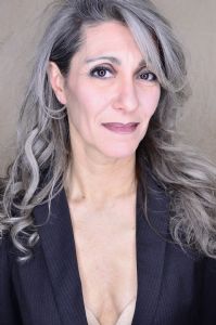 Grey hair model Valeria Sechi