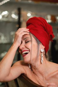 Italian grey hair model Valeria Sechi for Gioielleria Marpi